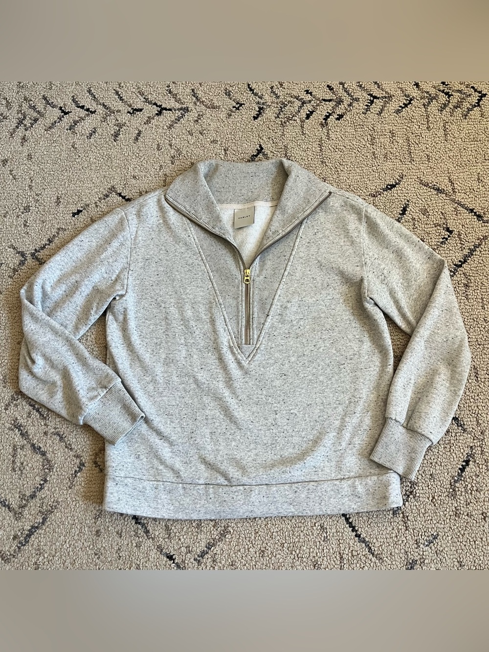 Varley Clearwood 1/2 Zip Sweatshirt Womens XS Beige Pullover Top Athleisure